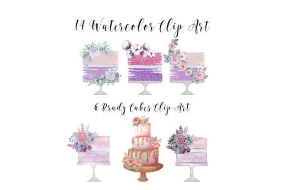 Birthday Wedding Cake Clipart: 14 Layered PNGs for Invitations