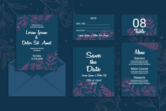 Blue Floral Wedding Invitations: A Designer's Vector Toolkit