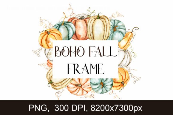 Boho Fall Frame PNG: Wedding Invitation Design Magic