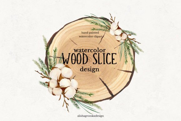Bring Autumn Home: Rustic Wood Slice Clipart Wedding Invite