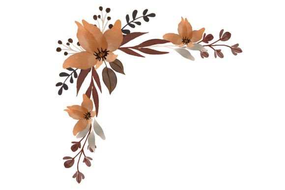 Brown Floral Frame: Wedding Card Elegance