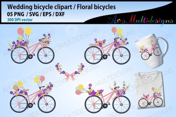 Floral Bicycle Svg: Charming Wedding Cycle Designs