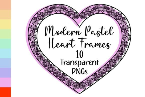 Modern Wedding Pastel PNG Heart Frames for Design