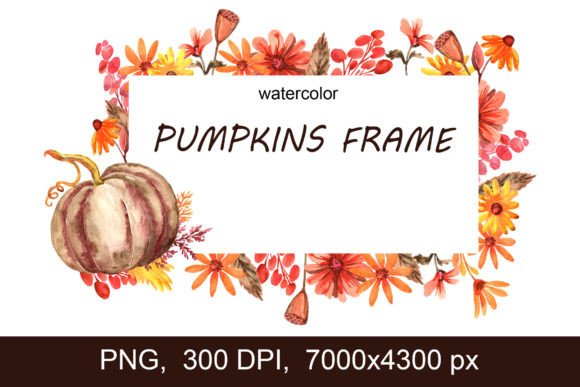Pumpkins Frame PNG: A Hand-Painted Touch for Fall Invitations