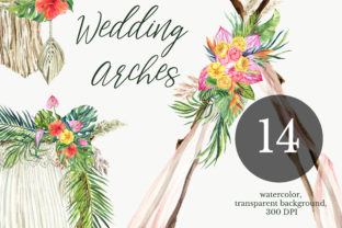 Watercolor Arch Boho Wedding Clipart: Your Design Shortcut