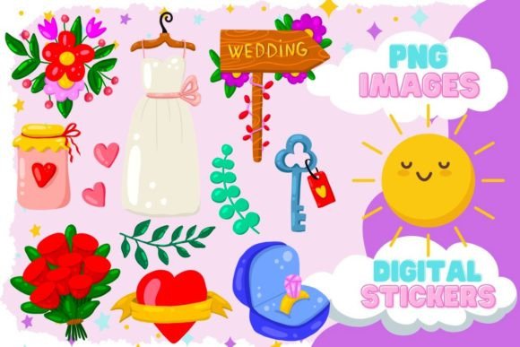 Wedding Collection Clipart: Hand-Drawn Icons for Your Projects